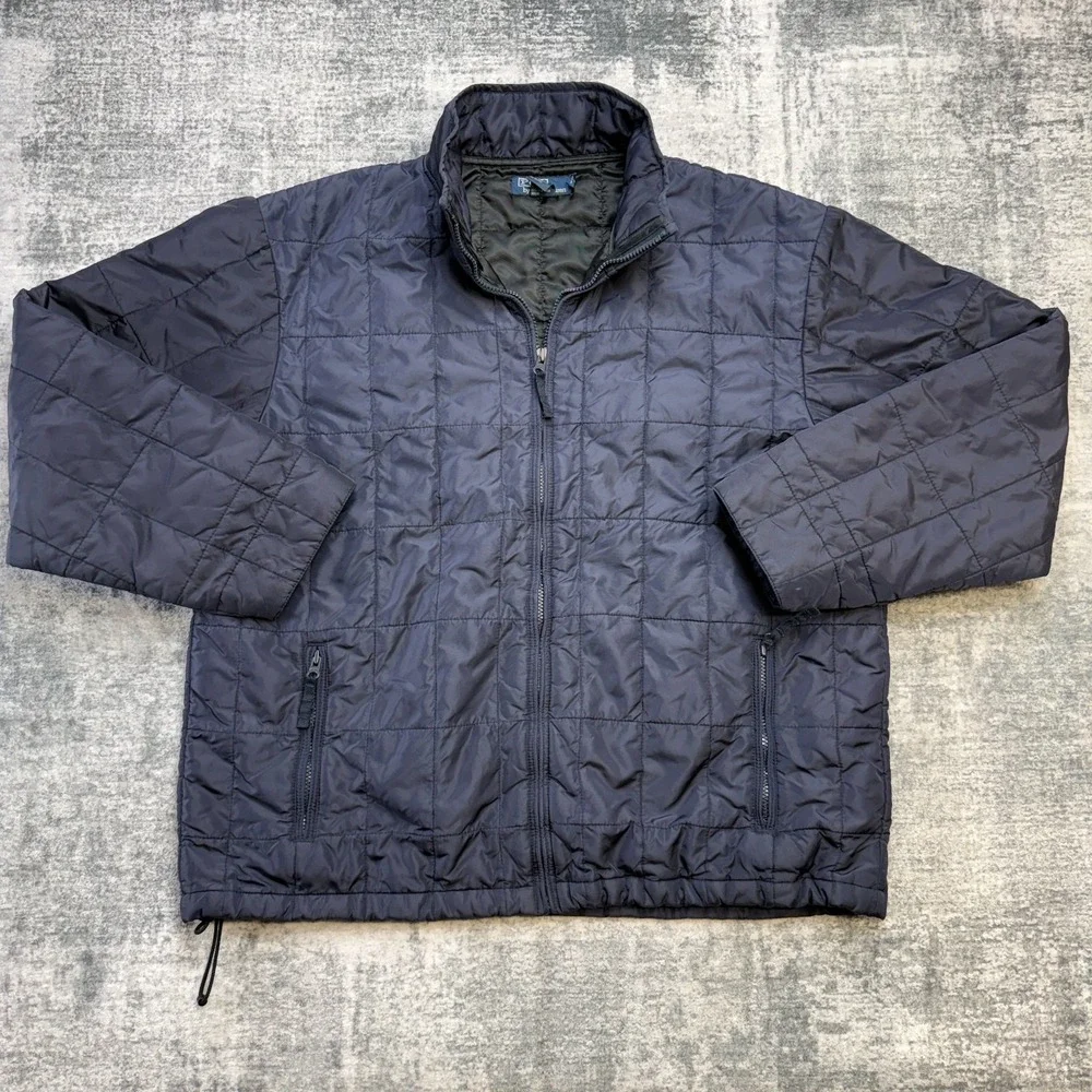 VTG Polo Ralph Lauren Jacket Mens XL Navy Blue Quilted Windbreaker Bomber 90s